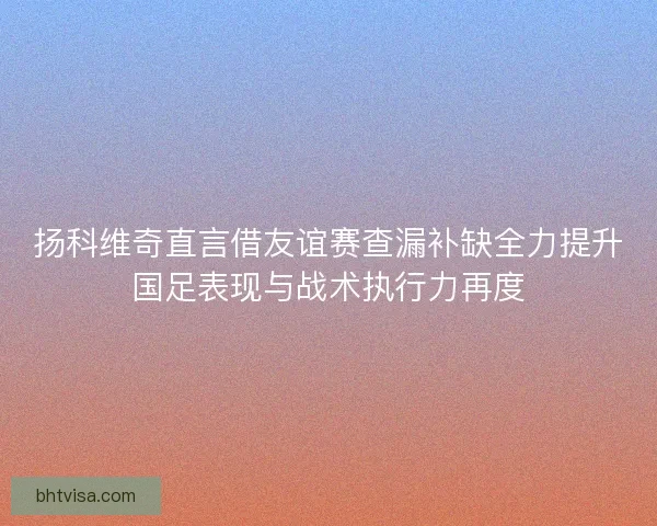 扬科维奇直言借友谊赛查漏补缺全力提升国足表现与战术执行力再度